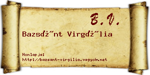 Bazsánt Virgília névjegykártya